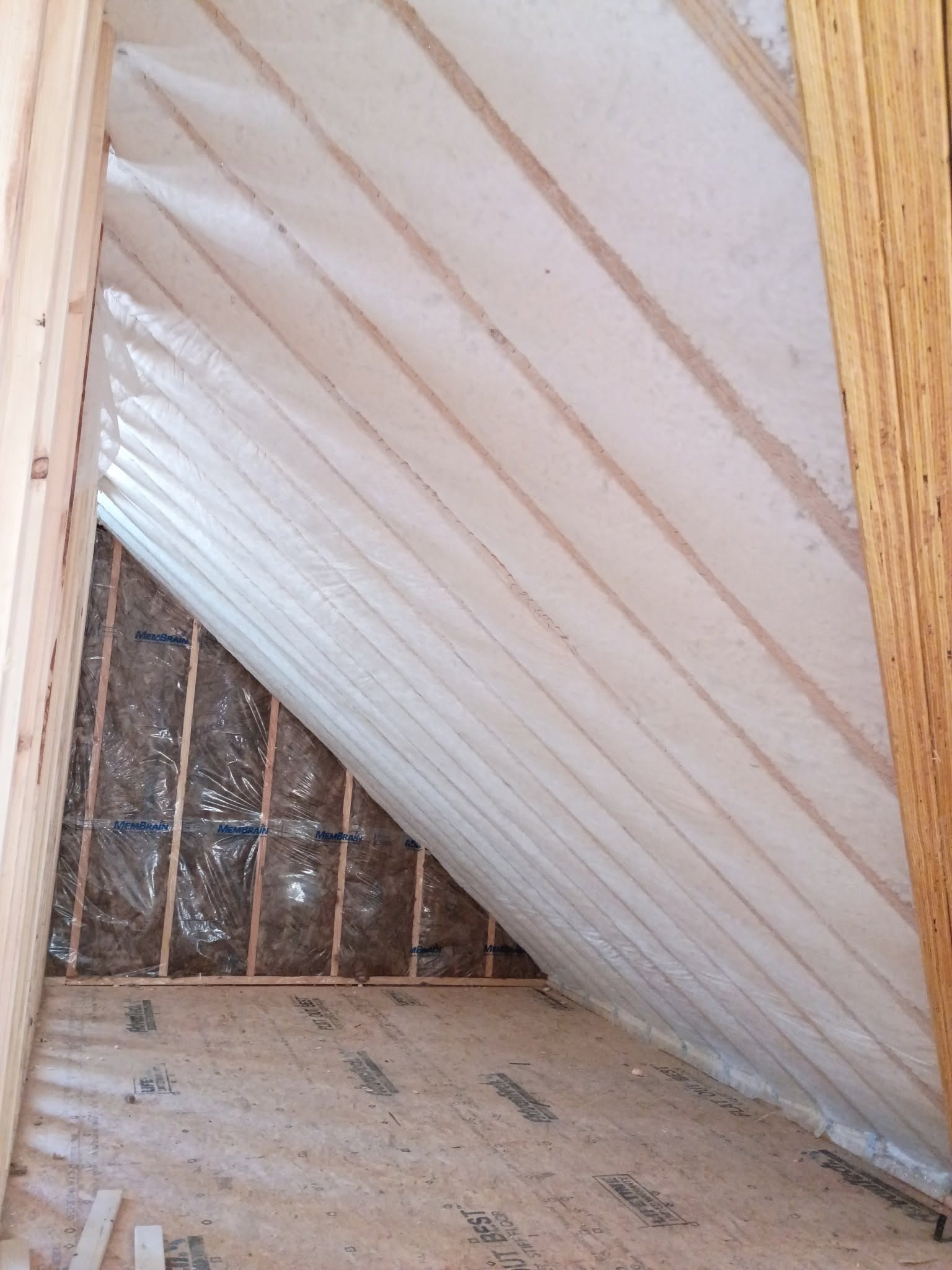 Sloped ceiling insulation in a Mont Vernon New Hampshire project