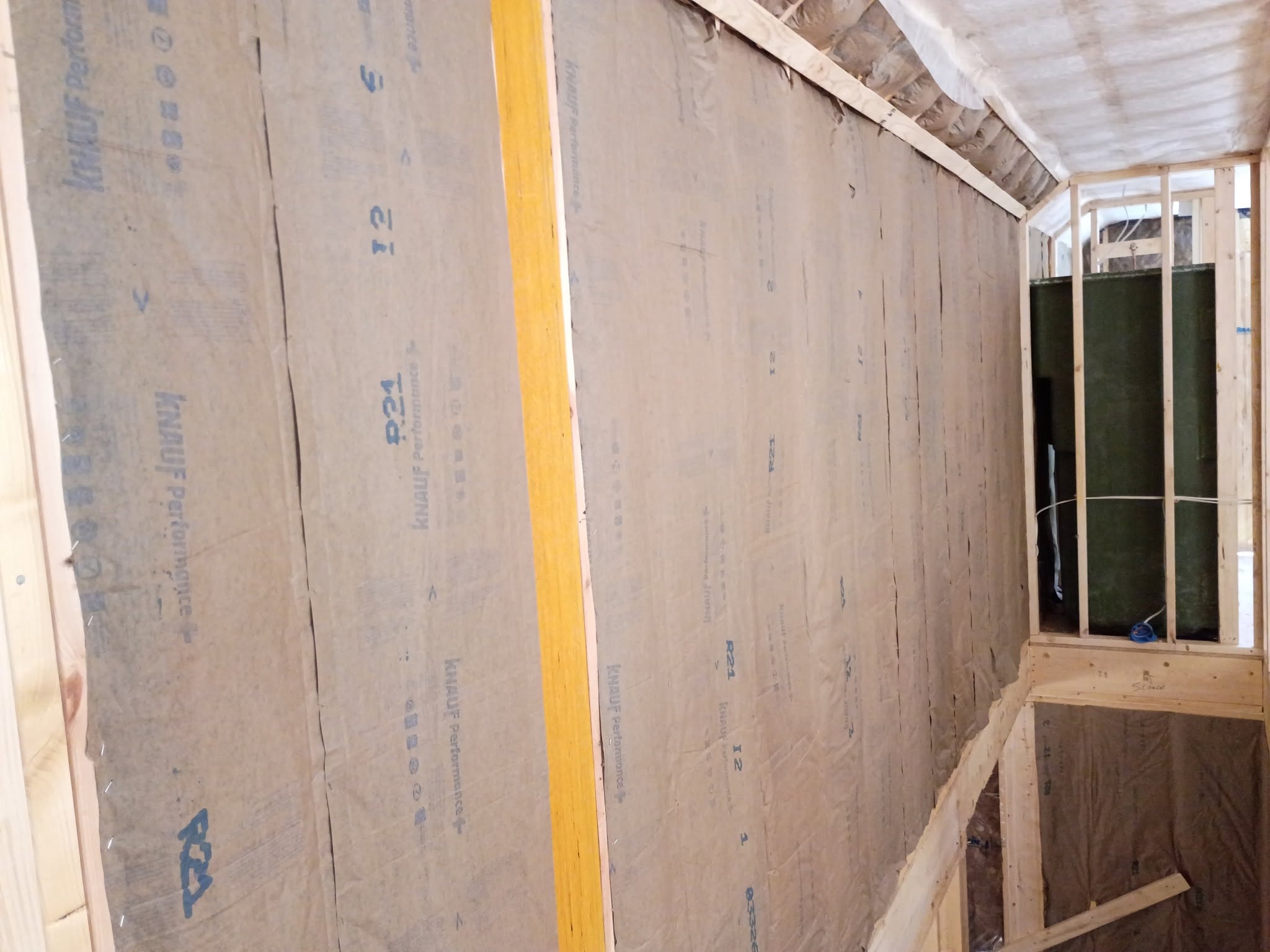 Vapor barrier wall detail in a Mont Vernon New Hampshire insulation project