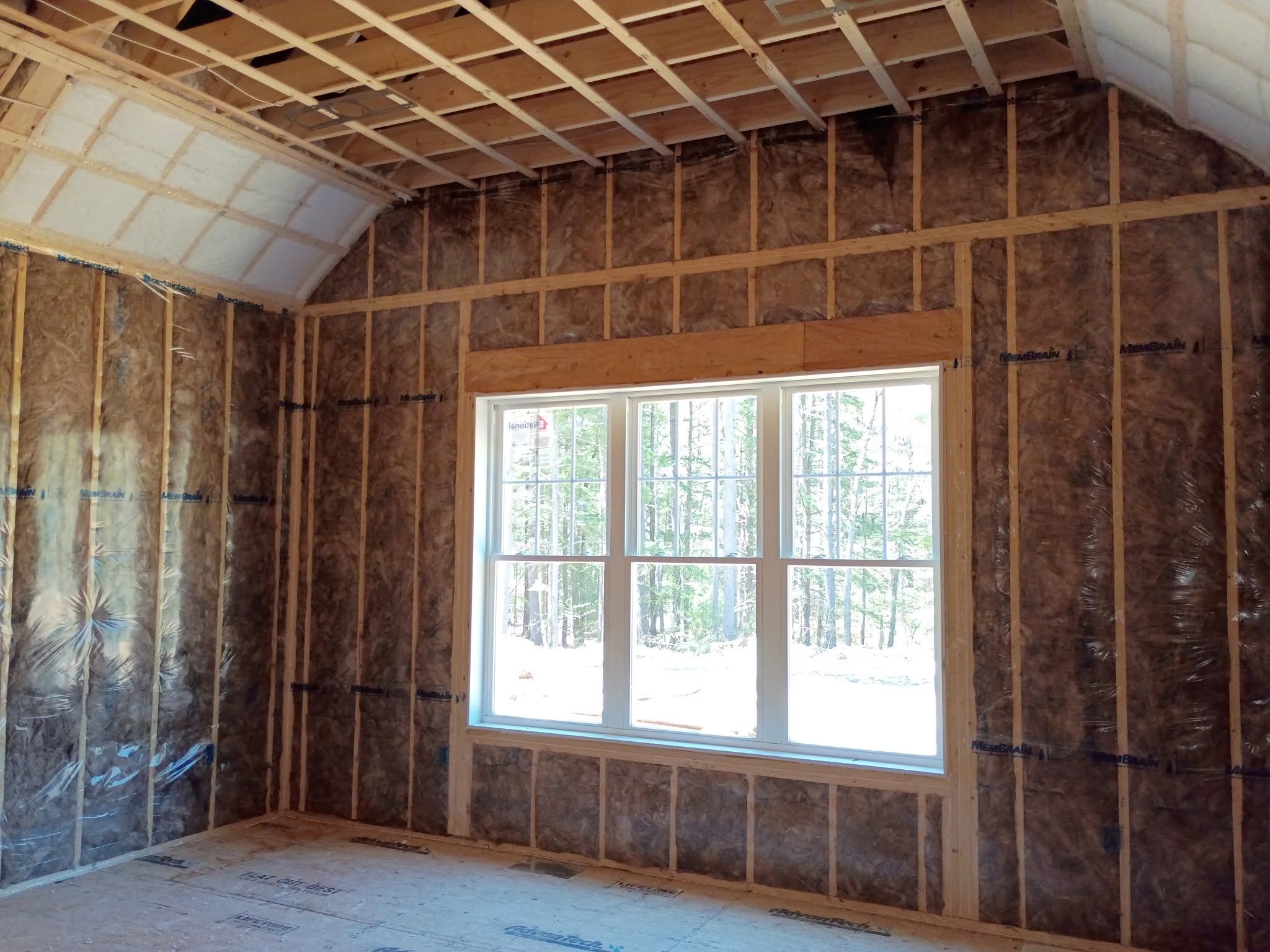 Window wall insulation and vapor barrier in Mont Vernon New Hampshire